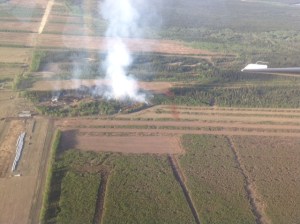 Here's an aerial shot of the 5.5 Mile Barley Way Fire state forestry firefighters are battling southeast of Delta Junction. It was last reported at 10 acres.