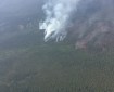 Aerial view of smoke from the Lockwood Fire
