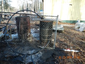 The homeowner was issued a written warning for having an inadquate fire break around his burn barrel. Fire breaks around burn barrels should be cleared down to mineral soil to prevent fires from escaping.
