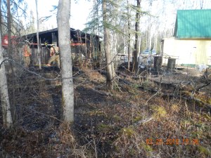 Lack of snow in the Mat-Su Valley has resulted in extremely dry conditions, making it extremely important to burn safely. Photo by Ethan Eley /Division of Forestry