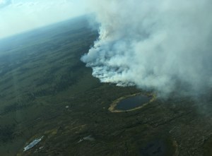 The 800-acre Doestock Fire burning approximately 150 miles southwest of McGrath. Nathan Zalewski/Alaska Division of Forestry