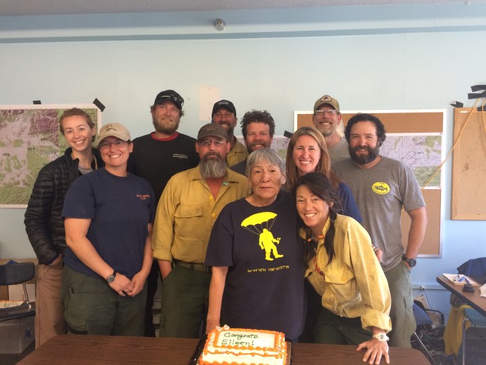 The Type 3 organization is demobing and the fire is transitioning to a Type 4. Eileen Crouse is retiring after this fire assignment... She started working finance for fires in 1967! So great her last assignment was in her home village.