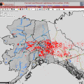 Map - There were 12,001 lightning strikes recorded across Alaska between 6 a.m. and 4:16 p.m. today, July 14, 2016, according to the Alaska Interagency Coordination Center.