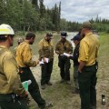 Operations briefing for Tok River Fire. Photo credit, Clinton Northway