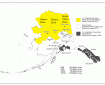 Map of Alaska fire management zones. BLM Alaska Fire Service zones are in yellow.