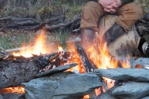Hunters need to drown their campfires with water and stir them until they are cold to the touch. Beth Ipsen/BLM Alaska Fire Service