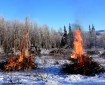 Bureau of Land Management Bureau of Land Management Alaska Fire Service specialist Matt Kilgriff shoots a stream of flaming gel from the Terra Torch to burn piles of brush and trees as part of a prescribed burn project in U.S. Army Alaska’s Donnelly Training Area near Fort Greely Nov. 4, 2016. The piles were created by U.S. Army Alaska hand crews working to remove dead and decaying vegetation and black spruce in an effort to reduce the chances of a wildfire on military lands.