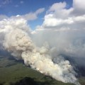 Southwest winds push the Nowitna Fire (#336) on Monday afternoon, July 17, 2017. The fire is located 48 miles southeast of Ruby in the Nowitna National Wildlife Refuge. Jake Livingston / BLM Alaska Fire Service