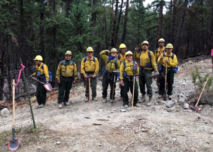 Members of the Type 2 Emergency Firefighter Fairbanks #1 Crew are one of the final four of EFF crews returning to Alaska on Sunday after spending two weeks on the Caribou Fire in Montana. Photo by Kenneth Brasket//EFF, Fairbanks #1 Crew