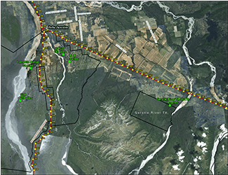 Map of Gerstle River Training Area about 30 miles southeast of Delta Junction. Some of the debris piles slated for burning are within this area.
