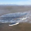 The 150-acre Wasp Creek Fire is burning south of Buckland in northwest Alaska. Photo by Ryan McPherson, BLM AFS