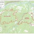 Perimeter map of the Mooseheart and Zitziana River fires.