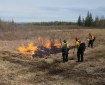 Firefighters conduct a test burn to see if fuels are receptive to burning before doing a prescribed fire on the Small Arms Complex east of Fairbanks. Photo by Chris Demers, BLM AFS