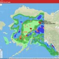 This maps shows areas of Alaska that received rain on Wednesday