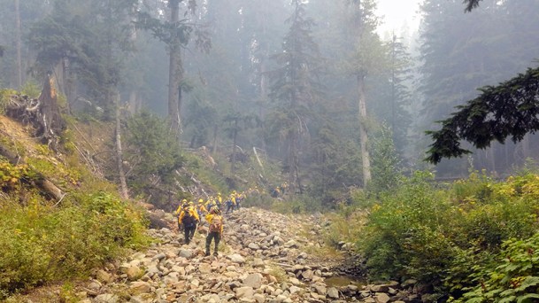 The Kobuk River #2 Crew working on a fire in the Lower 48 this summer.