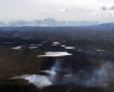 Photo of a few puffs of smoke were seen from from the northeast corner during an evening flight on the Oregon Lakes Fire on May 9, 2019. Photo by Branden Kobayshi