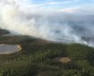 Oregon Lakes Fire was active on the west flank on the Kansas Lake Impact Area on May 20, 2019. Photo by Karen Scholl, Alaska Interagency Incident Management Team