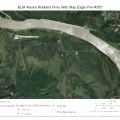 Map of Eagle Fire burning on a steep bank of the Yukon River across from Eagle Village on June 26, 2019.