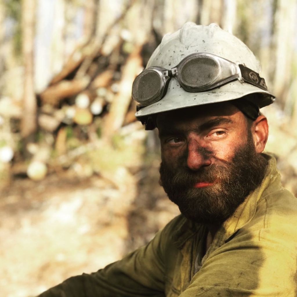 Pioneer Peak Interagency Hotshot crew's last shift securing the critical southwest containment line is today. Photo of Kyle Bjalme courtesy Pioneer Peak IHC.