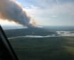 An aerial photo of the 1,689-acre Boundary River Fire taken on Thursday during initial attack. Photo by Peter Talus/Alaska Division of Forestry