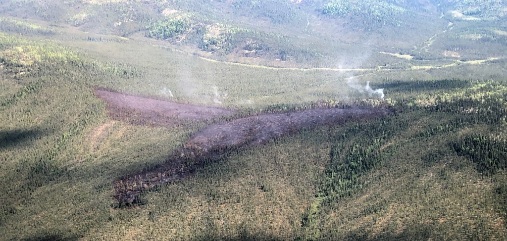 Photo of the Red Mountain Fire burning north of the Koyukuk River.