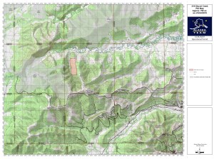 A perimeter map of the Shovel Creek Fire, estimated at 588 acres as of Tuesday morning, June 25, 2019.