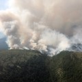 The Hurst Creek Fire as seen during a reconnaissance flight on Sunday, July 7, 2019. The fire has since been consumed by the Old Grouch Top Fire. Photo by Matt Snyder/Alaska Division of Forestry