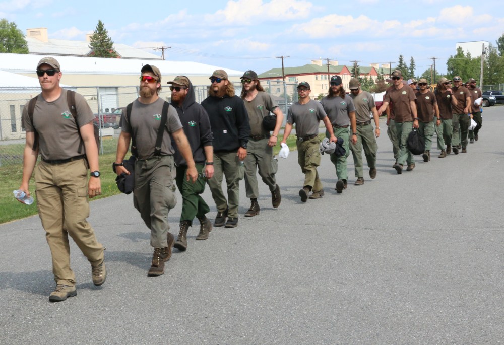 Photo of Firefighting crews from California at the Alaska Fire Service in Fairbanks/BLM AFS Photo/Maureen Clark