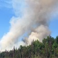 Smoke billows up from the Malaspina Fire in this picture taken from South Malaspina Loop on Sunday, July 7, 2019. Photo by Stephanie Bishop/Alaska Division of Forestry
