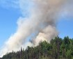 Smoke billows up from the Malaspina Fire in this picture taken from South Malaspina Loop on Sunday, July 7, 2019. Photo by Stephanie Bishop/Alaska Division of Forestry