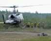Helicopter Lands to Pick Up Fire Crews
