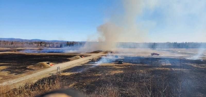 Prescribed burning on the Small Arms Complex east of Fairbanks.