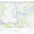Map of Isom Creek and Dall River fires.