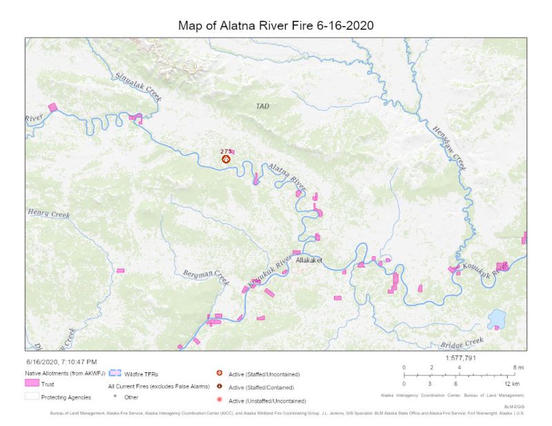 Map of Alatna River Fire