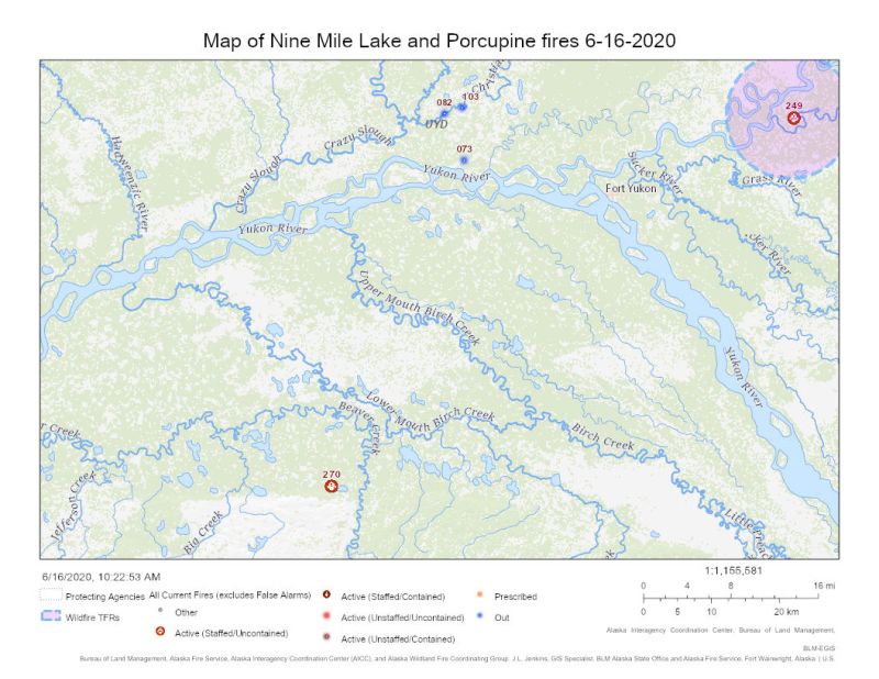 Map of Nine Mile Lake and Porcupine fires.