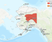 Map showing Red Flag warning in Interior Alaska
