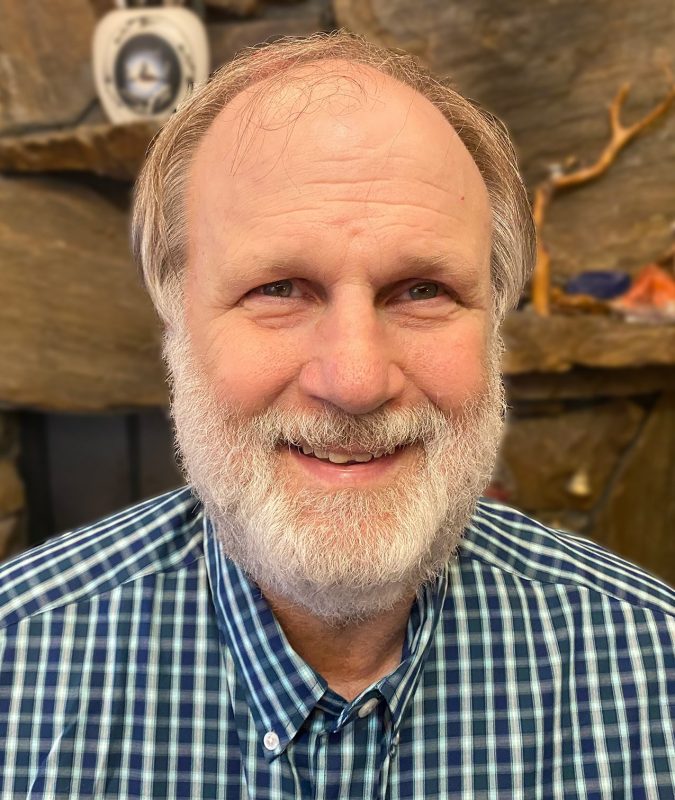 Smiling man in living room