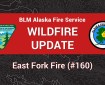 Colorful graphic announcing an update on the East Fork Fire.