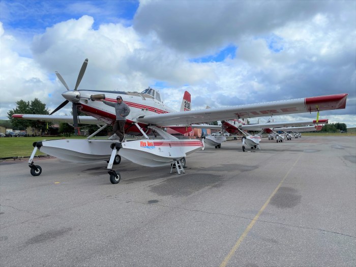 Young stands on float of the Fire Boss