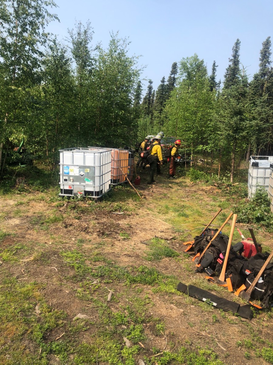 Equipment and crews have completed dozer line to the west of the Hayes