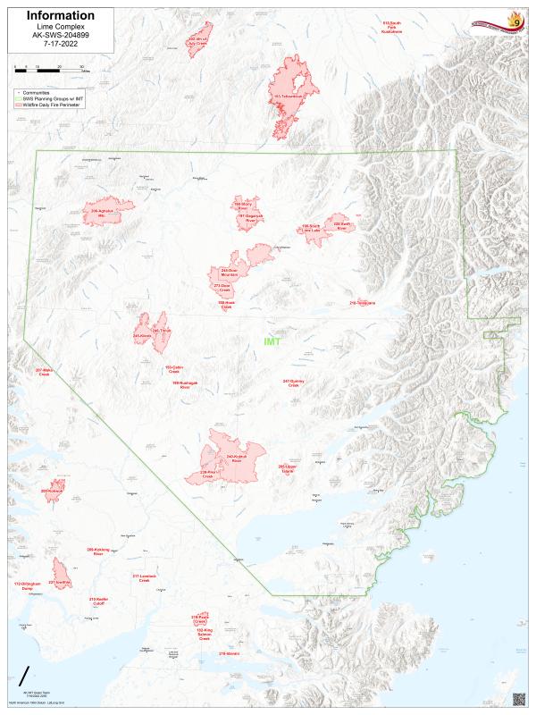 map of fire perimeters on the Lime complex
