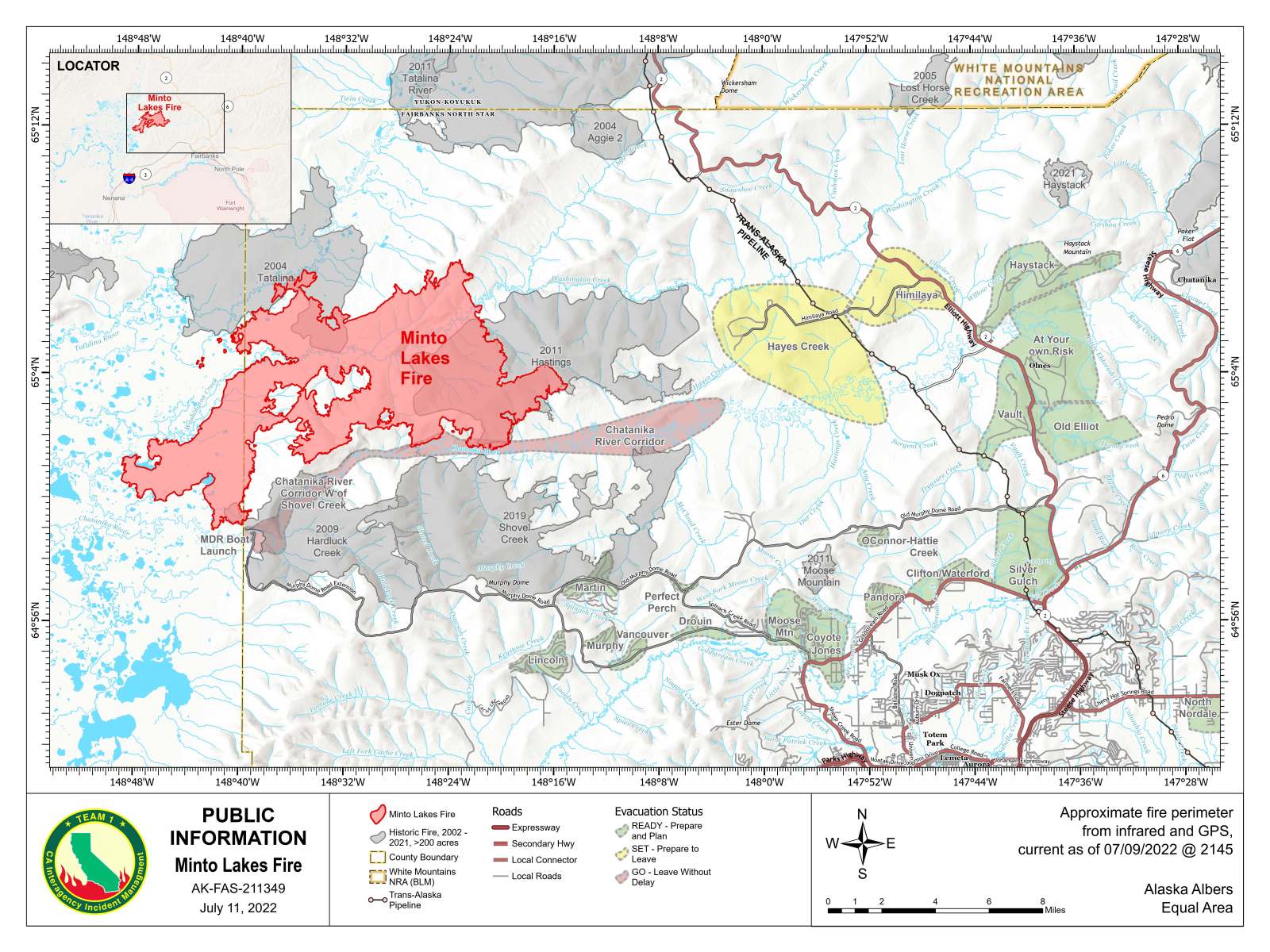 Rainfall received across Minto Lakes Fire Alaska Wildland Fire