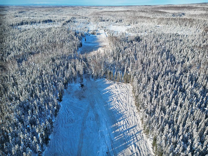 View of work completed winter 2023. Photo credit: Todd Mears/ Alaska Hydro Ax