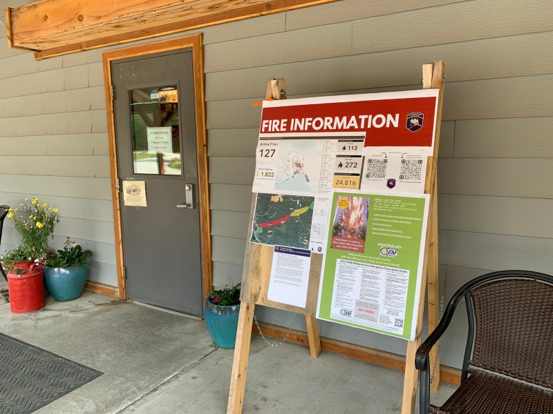 A fire information board