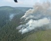 Aerial view of the Sand Lake Fire burning in black spruce 6 miles northwest of Dot Lake.