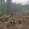Franco Fire Crew strengthening control lines on the Mount Hayes Fire (#299). Photo/Michael Schmitt