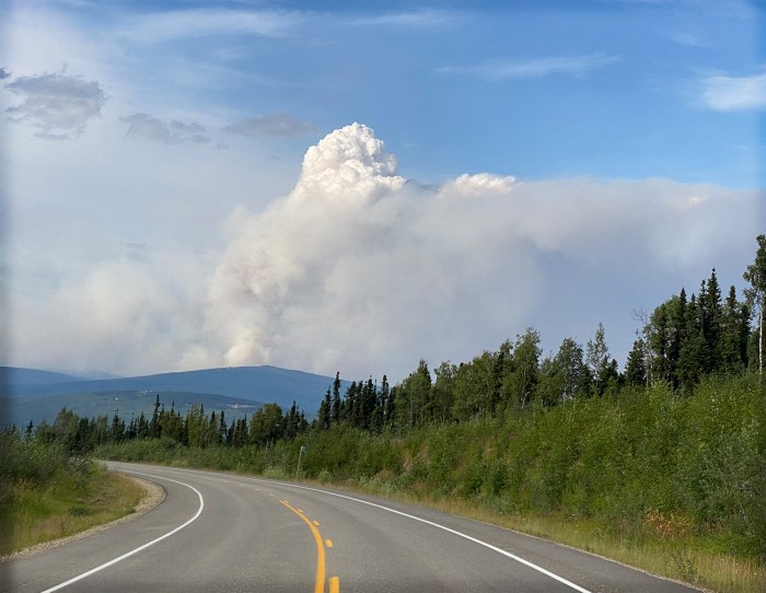 Second day of very active fire behavior