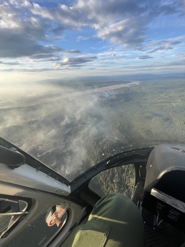 Aerial view of the Mount Hayes Fire (#299) on Wednesday, August 9.