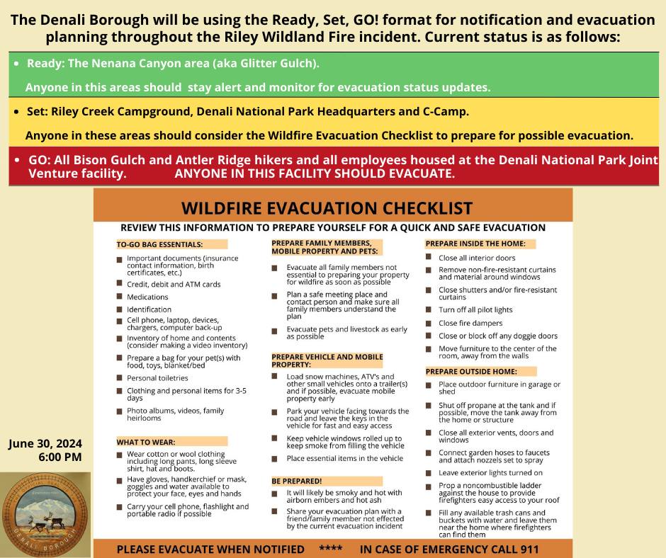 Graphic with a lot of text explaining different levels of evacuation.