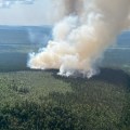 Smoke Column from aerial recon flight of the West Fork Lake Fire near Tok, AK